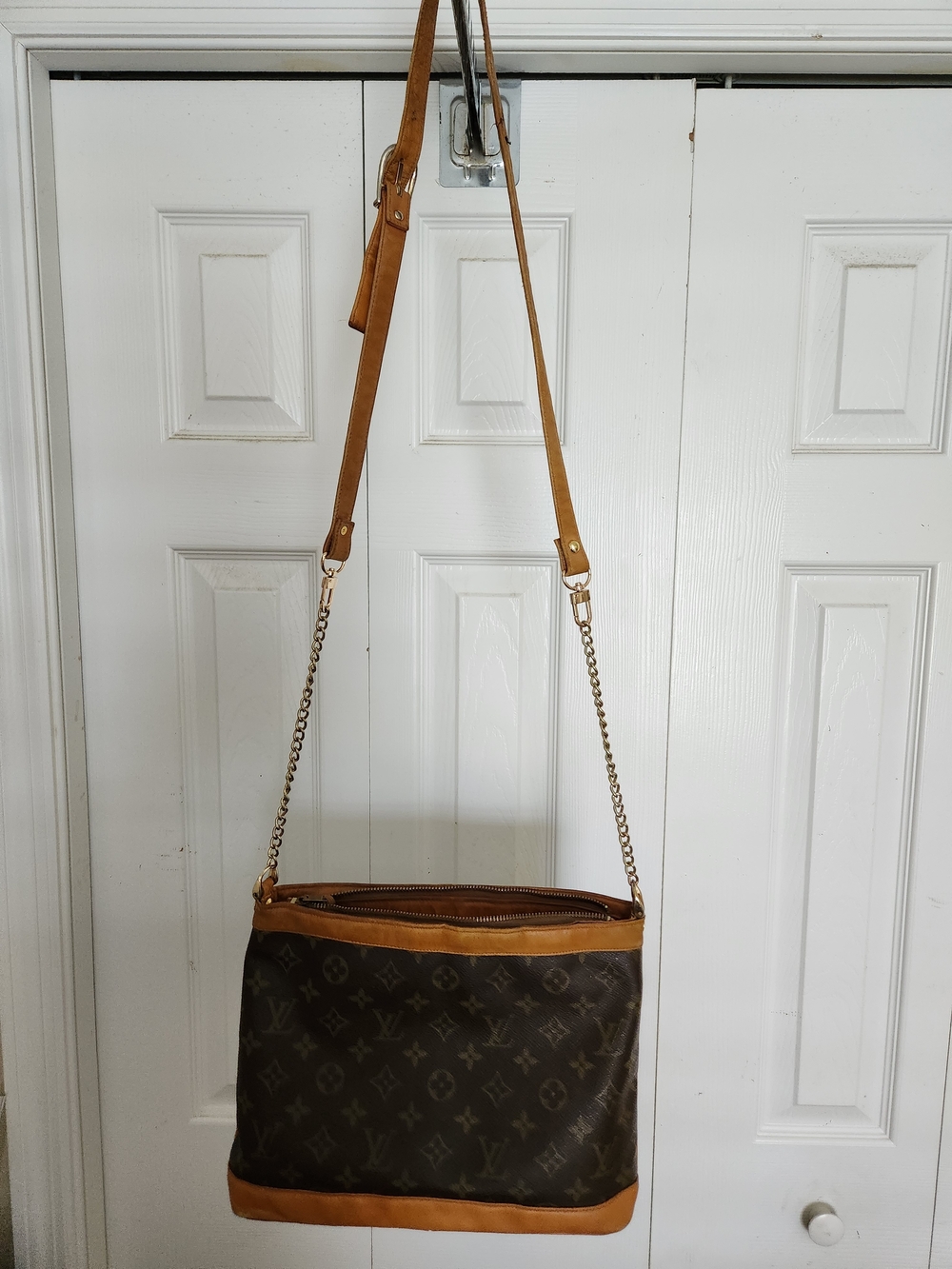 Louis Vuitton Monogram Coated Canvas Crossbody in Brown & Tan - Picture 4 of 7